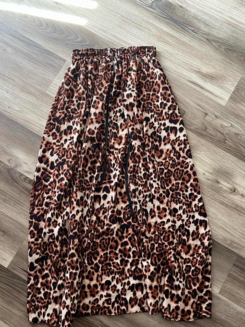 Leopard Print Maxi Skirt - Brown/Black